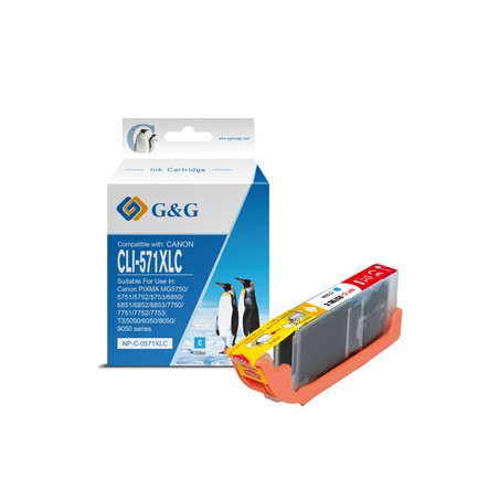 G&G kompatybilny ink / tusz z CLI571C XL, NP-C-0CL571XLC, cyan, 10,8ml, ml high capacity