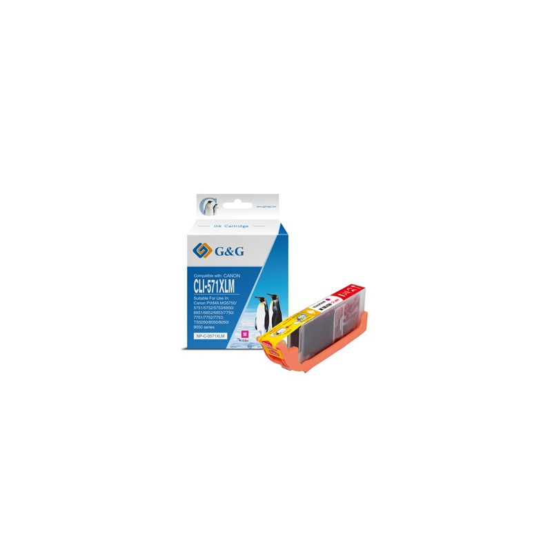 G&G kompatybilny ink / tusz z CLI571M XL, NP-C-0CL571XLM, magenta, 10,8ml, ml high capacity