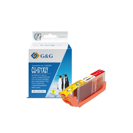 G&G kompatybilny ink / tusz z CLI571Y XL, NP-C-0CL571XLY, yellow, 10,8ml, ml high capacity