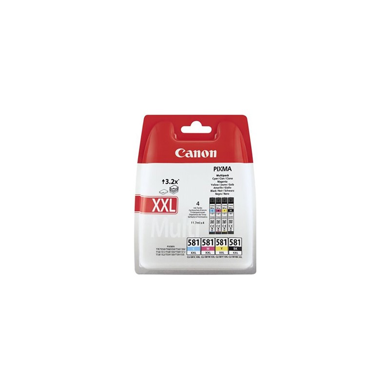 Canon oryginalny ink / tusz CLI-581XXL BK/C/M/Y MULTI, 1998C006, CMYK, 4*11.7ml