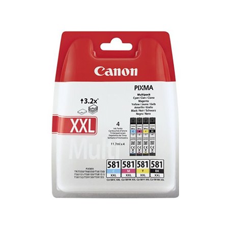 Canon oryginalny ink / tusz CLI-581XXL BK/C/M/Y MULTI, 1998C006, CMYK, 4*11.7ml