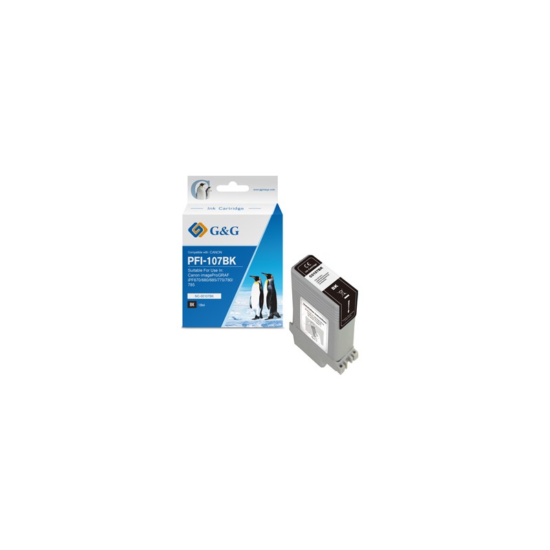 G&G kompatybilny ink / tusz z PFI107BK, NC-00107BK, 6705B001, black, 130ml