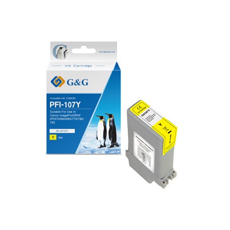 G&G kompatybilny ink / tusz z PFI107Y, NC-00107Y, 6708B001, yellow, 130ml
