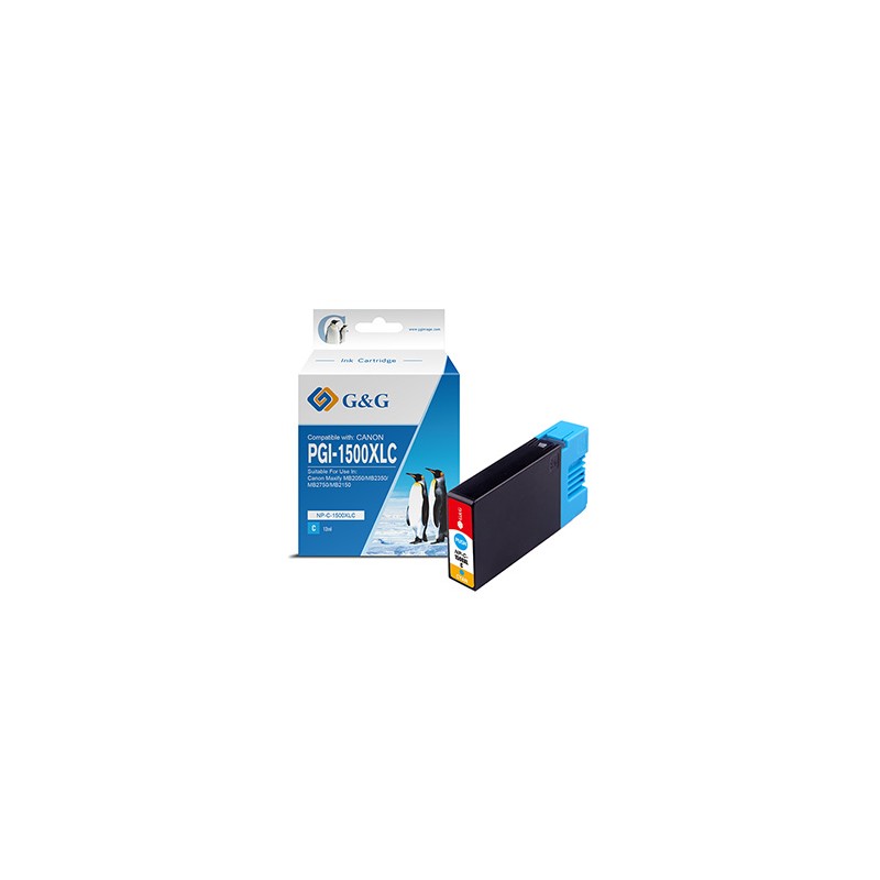 G&G kompatybilny ink / tusz z PGI 1500XL, NP-C-1500XLC/C, cyan