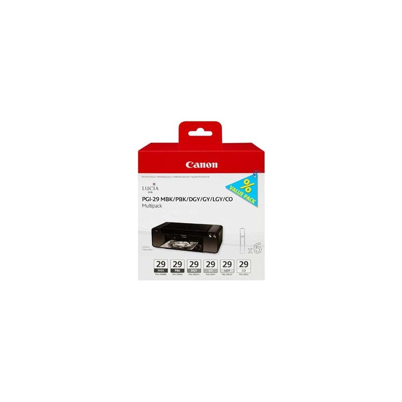 Canon oryginalny ink / tusz PGI-29 MBK/PBK/DGY/GY/LGY/CO, 4868B018, black/grey