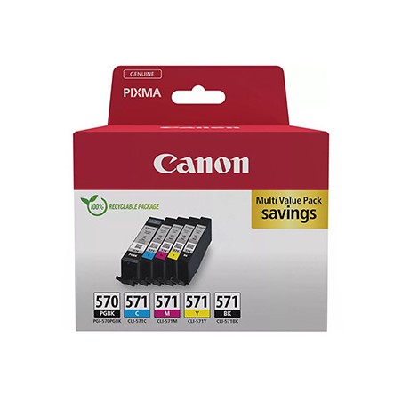 Canon oryginalny ink / tusz PGI-570/CLI-571 PGBK/C/M/Y/BK, 0372C006, CMYK, high capacity, multi pack
