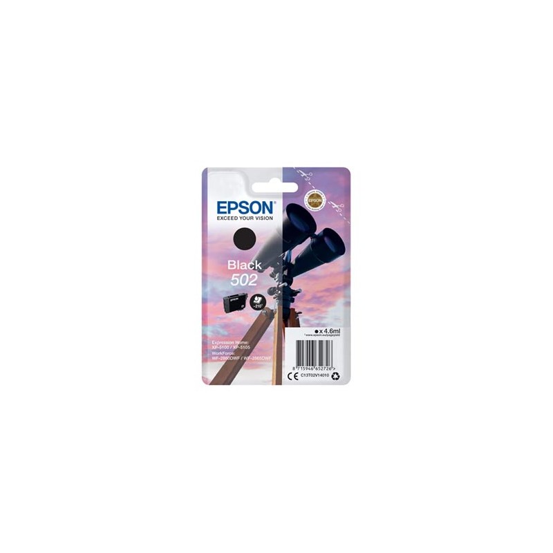 Epson oryginalny ink / tusz C13T02V14010, T02V140, 502, black, 210s, 4.6ml