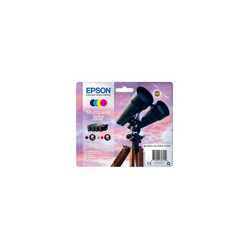 Epson oryginalny ink / tusz C13T02V64010, 502, T02V640, CMYK, 550s, 3x3.3/4.6ml