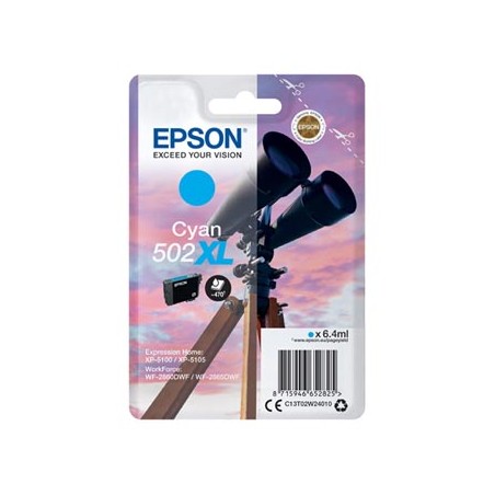Epson oryginalny ink / tusz C13T02W24010, 502XL, T02W240, cyan, 470s, 6.4ml
