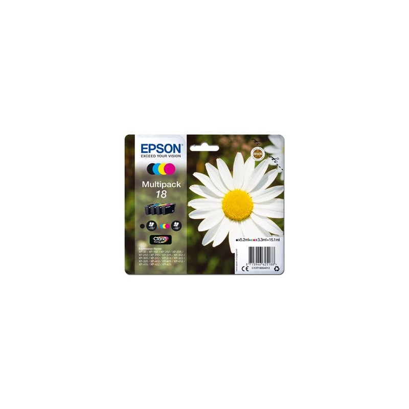 Epson oryginalny ink / tusz C13T18064012, T180640, CMYK, 3x3,3/5,2ml