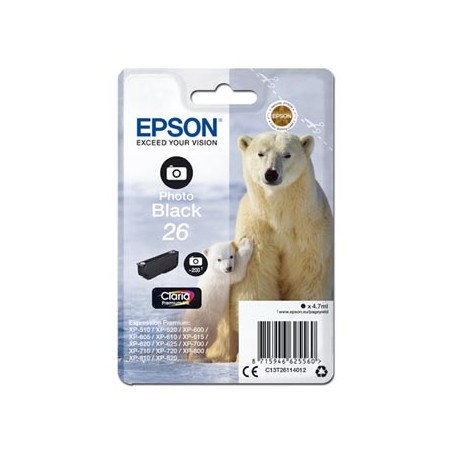 Epson oryginalny ink / tusz C13T26114012, T261140, photo black, 4,7ml