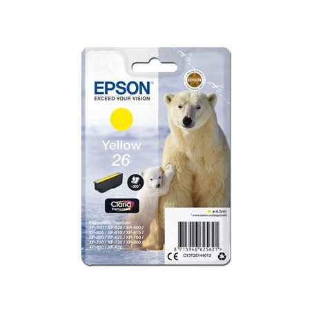 Epson oryginalny ink / tusz C13T26144012, T261440, yellow, 4,5ml