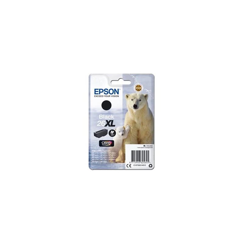 Epson oryginalny ink / tusz C13T26214012, T262140, 26XL, black, 12,2ml