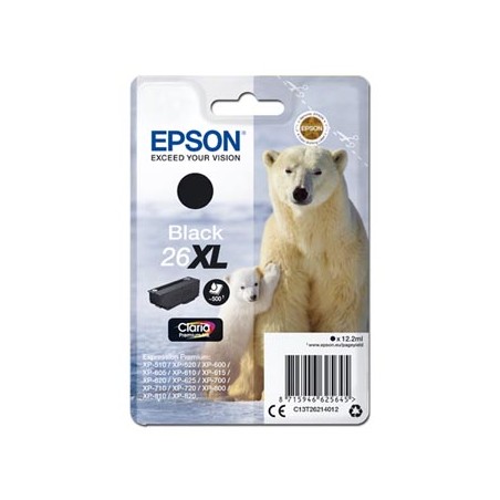 Epson oryginalny ink / tusz C13T26214012, T262140, 26XL, black, 12,2ml