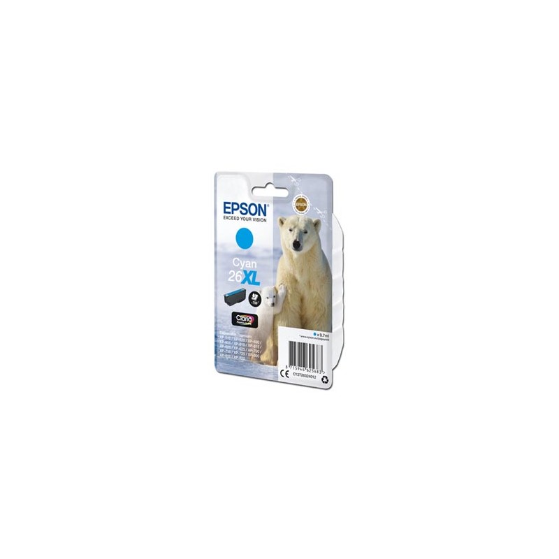 Epson oryginalny ink / tusz C13T26324012, T263240, 26XL, cyan, 9,7ml