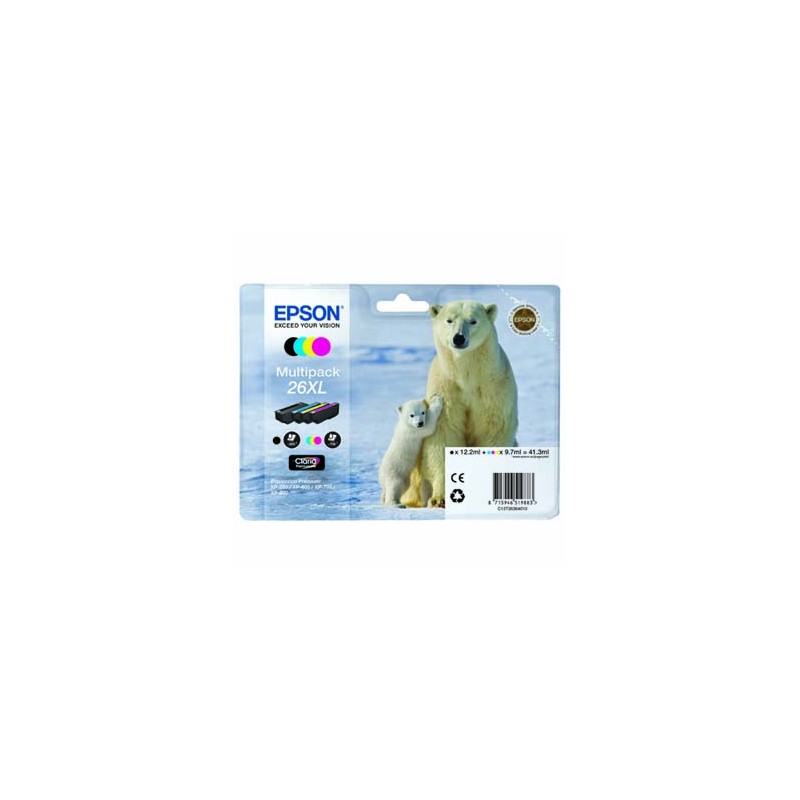 Epson oryginalny ink / tusz C13T26364010, T263640, 26XL, CMYK, 3x9,7/12,2ml