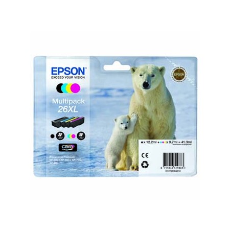Epson oryginalny ink / tusz C13T26364010, T263640, 26XL, CMYK, 3x9,7/12,2ml