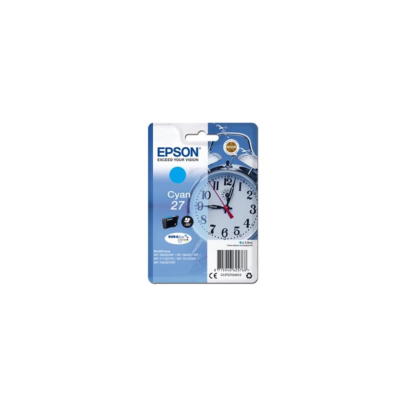 Epson oryginalny ink / tusz C13T27024012, 27, cyan, 3,6ml