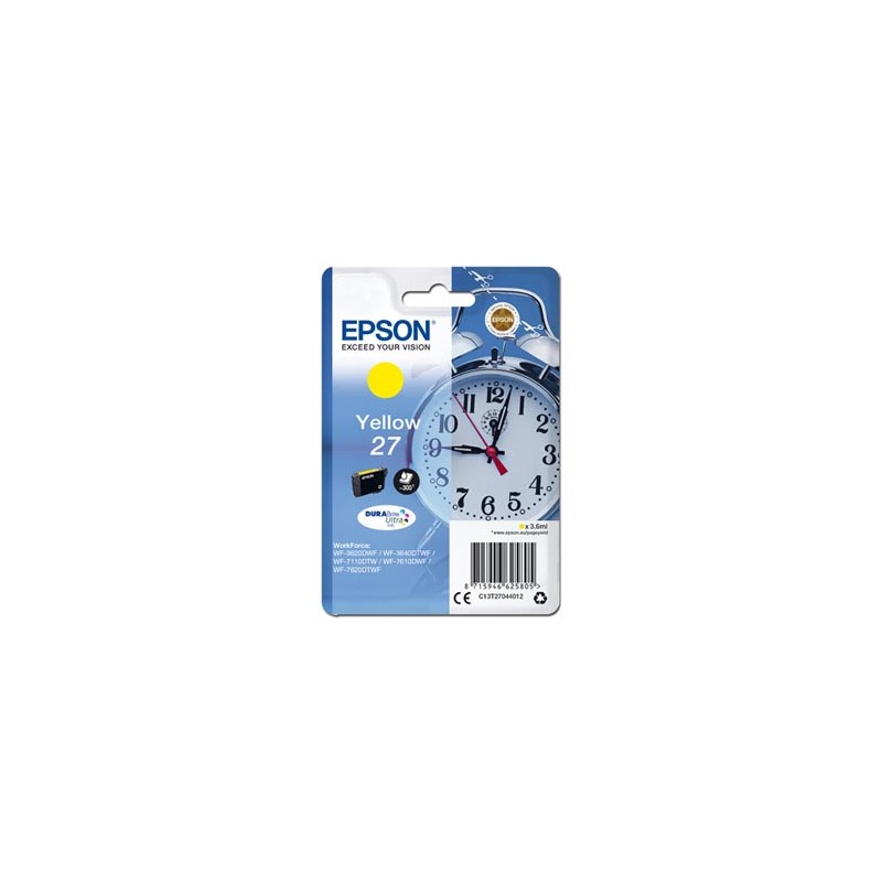 Epson oryginalny ink / tusz C13T27044012, 27, yellow, 3,6ml
