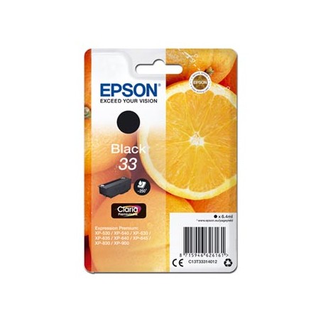 Epson oryginalny ink / tusz C13T33314012, T33, black, 6,4ml