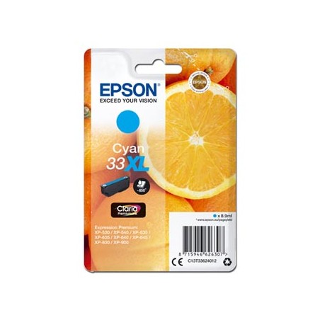 Epson oryginalny ink / tusz C13T33624012, T33XL, cyan, 8,9ml