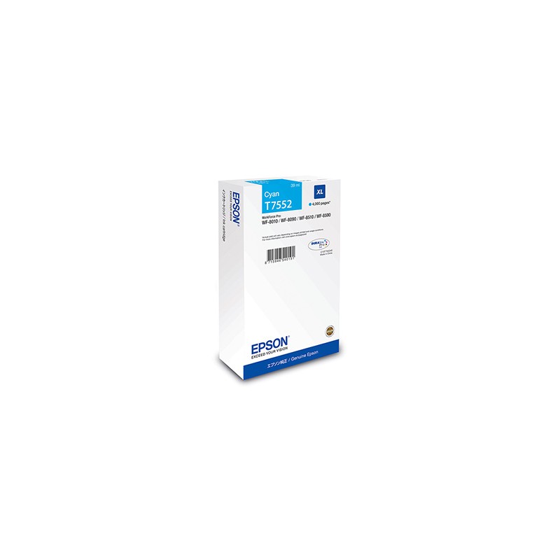 Epson oryginalny ink / tusz C13T75524N, T7552, XL, cyan, 4000s, 39ml, 1szt