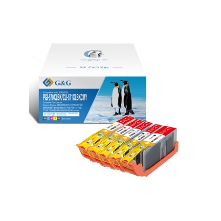 G&G kompatybilny ink / tusz z PGI-570XLBK/CLI-571BK/C/M/Y, NP-C-0570XLBK/571XLBKCMY, CMYK, 20,4ml + 10,8ml, ml