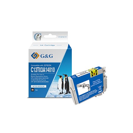 G&G kompatybilny ink / tusz z C13T03A14010, 603XL, NP-R-0603XLBK, black, 500s