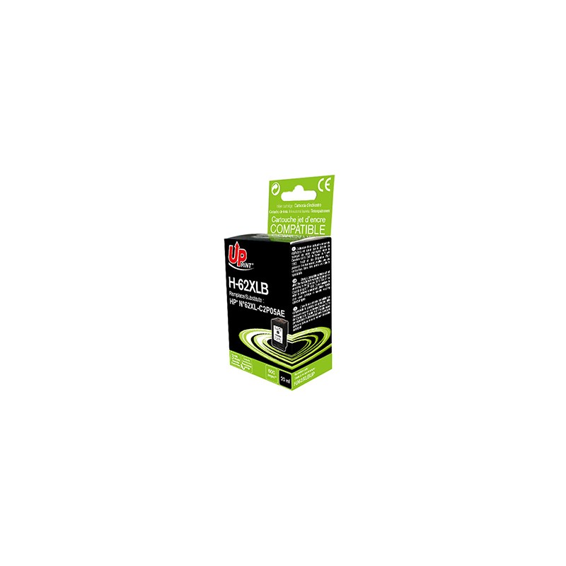 UPrint kompatybilny ink / tusz z C2P05AE, HP 62XL, black, 600s