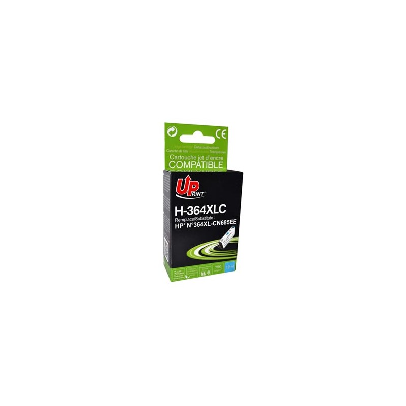UPrint kompatybilny ink / tusz z CB323EE, CN685EE, HP 364XL, H-364XLC, cyan, 12ml, z chipem