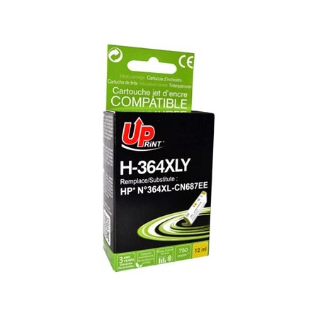 UPrint kompatybilny ink / tusz z CB325EE, CN687EE, HP 364XL, H-364XLY, yellow, 12ml, z chipem