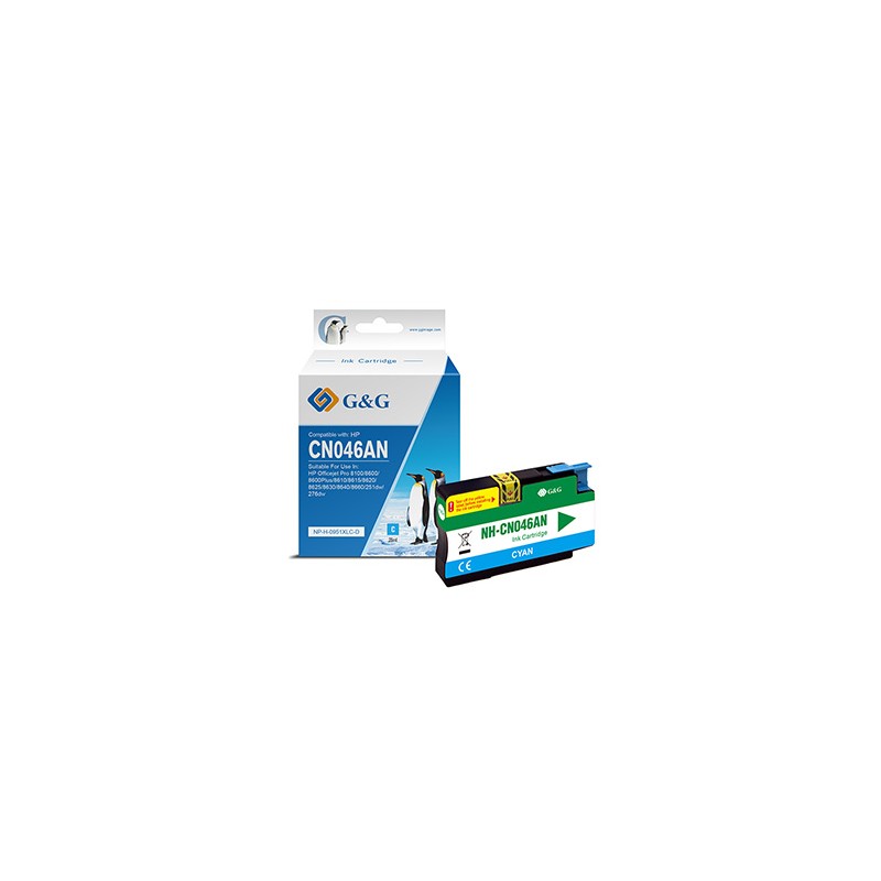 G&G kompatybilny ink / tusz z CN046AE, NP-H-0951XLC(HP950XL, cyan, 1500s