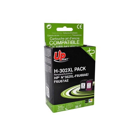 UPrint kompatybilny ink / tusz z F6U68AE, F6U67AE, HP 302XL, H-302XL BK/CL PACK, black+color, 600+400s, 20+18ml