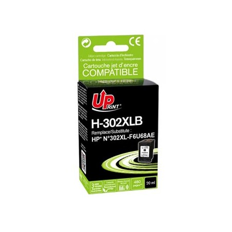 UPrint kompatybilny ink / tusz z F6U68AE, HP 302XL, H-302XLB, black, 600s, 20ml