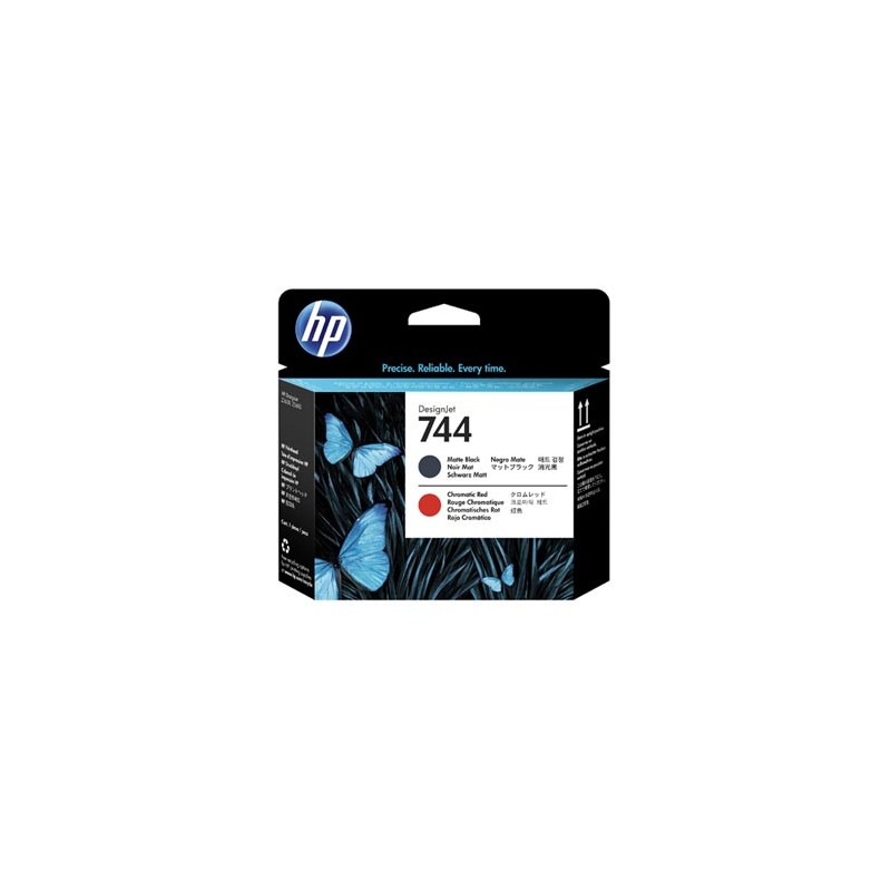 HP oryginalny głowica drukująca F9J88A, HP 744, matte black/chromatic red