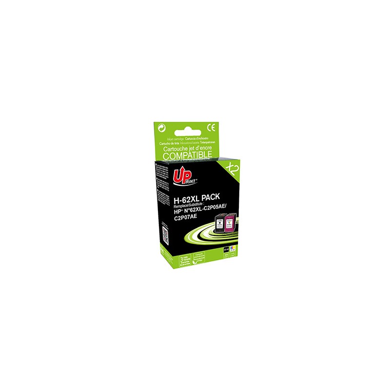 UPrint kompatybilny zestaw tuszy z N9J71AE, HP 62XL, black/color, 600/415s, 20/18ml, value pack