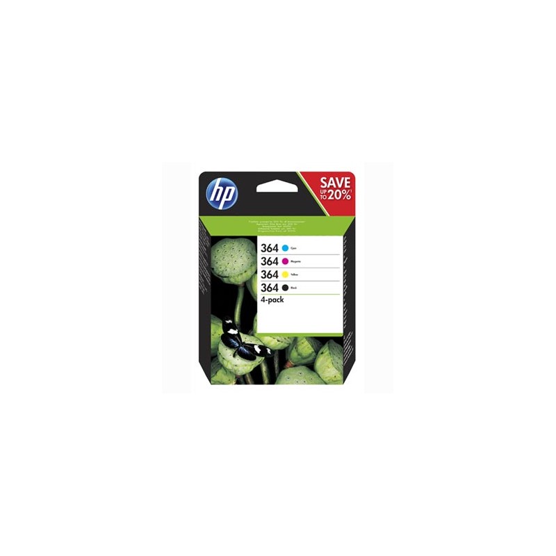 HP oryginalny ink / tusz N9J73AE, HP 364 Combo pack, CMYK, blister, 4-pack + paper