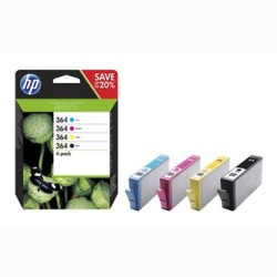 HP oryginalny ink / tusz N9J73AE, HP 364 Combo pack, CMYK, blister, 4-pack + paper