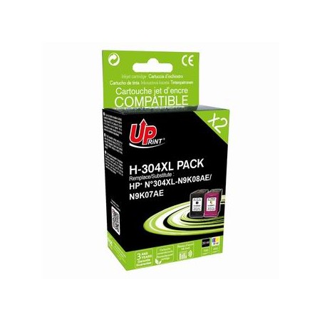 UPrint kompatybilny ink / tusz z N9K08AE+N9K07AE, HP 304XL, H-304XL BK/CL PACK, black/color, 700/400s, 20/18ml
