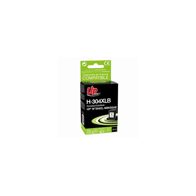 UPrint kompatybilny ink / tusz z N9K08AE, HP 304XL, H-304XLB, black, 700s, 20ml