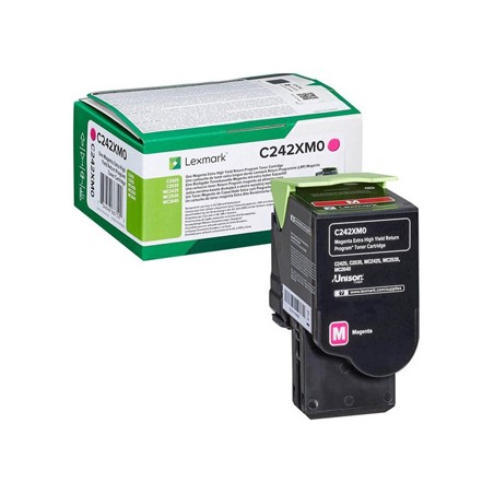 Lexmark oryginalny toner C242XM0, magenta, 3500s, extra duża pojemność, return