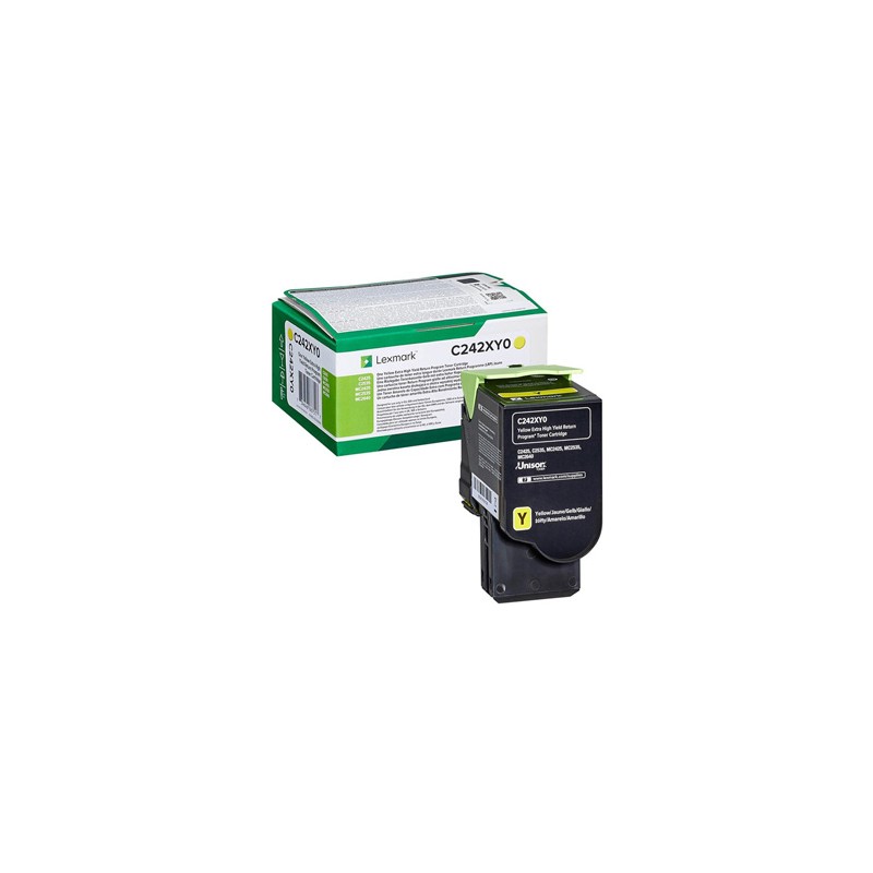 Lexmark oryginalny toner C242XY0, yellow, 3500s, extra duża pojemność, return