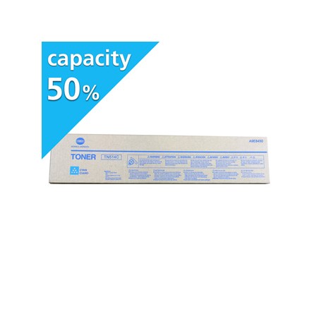 Konica Minolta oryginalny toner TN514C, A9E845H, A9E845F, cyan, 13000s, Połowa pojemności