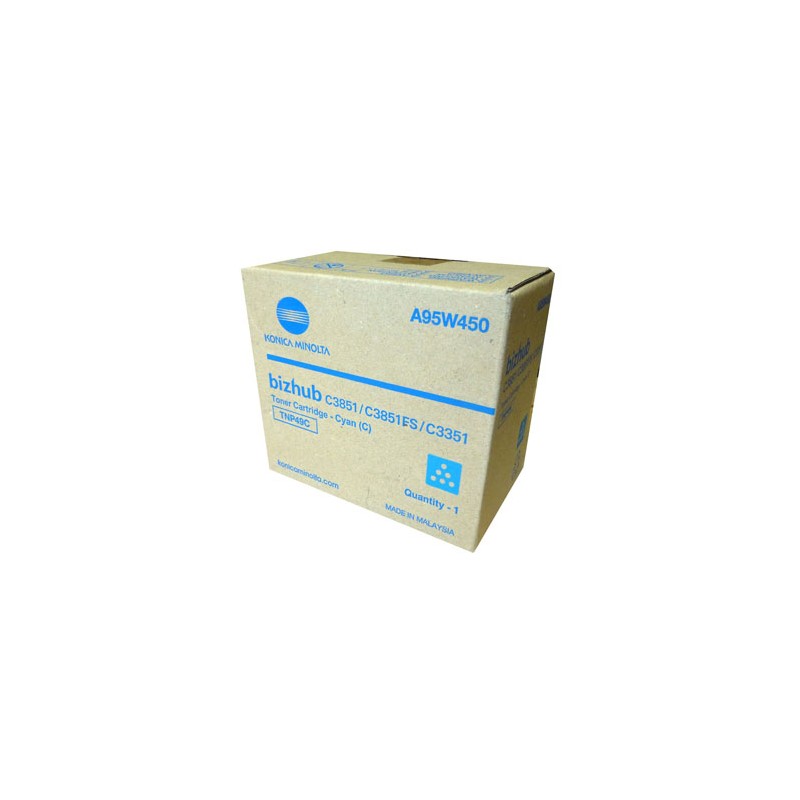 Konica Minolta oryginalny toner A95W450, TNP-49C, cyan, 12000s