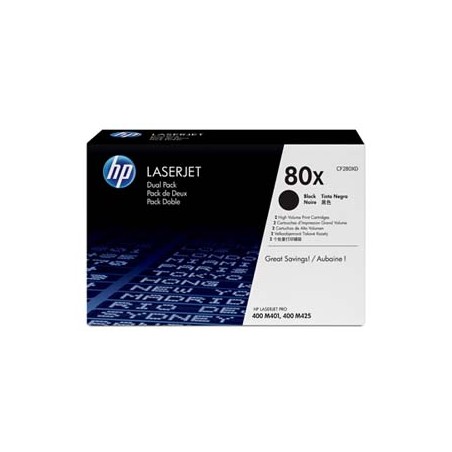 HP oryginalny toner CF280XD, HP 80X, black, 6900s, dual pack, 2000g
