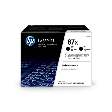 HP oryginalny toner CF287XD, HP 87X, black, 36000 (2x18000)s, dual pack, 2x2,7 kg, EOL