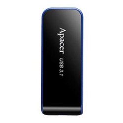 Apacer USB flash disk, USB 3.0, 16GB, AH356, czarny, AP16GAH356B-1, USB A, z wysuwanym złączem