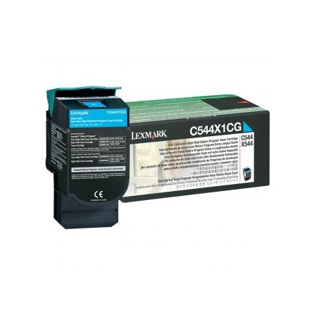 Lexmark oryginalny toner C544X1CG, cyan, 4000s, extra duża pojemność, return