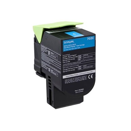 Lexmark oryginalny toner 70C20C0, cyan, 1000s, return