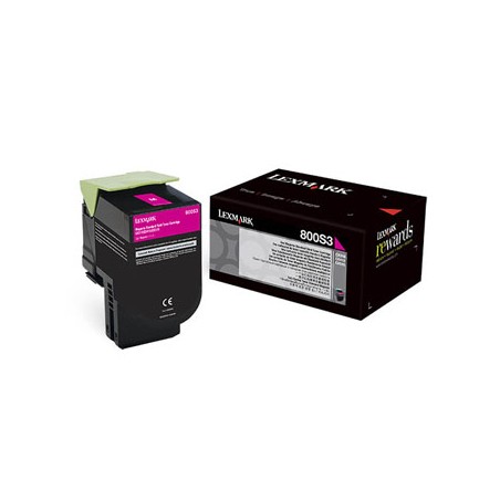 Lexmark oryginalny toner 80C0S30, magenta, 2000s